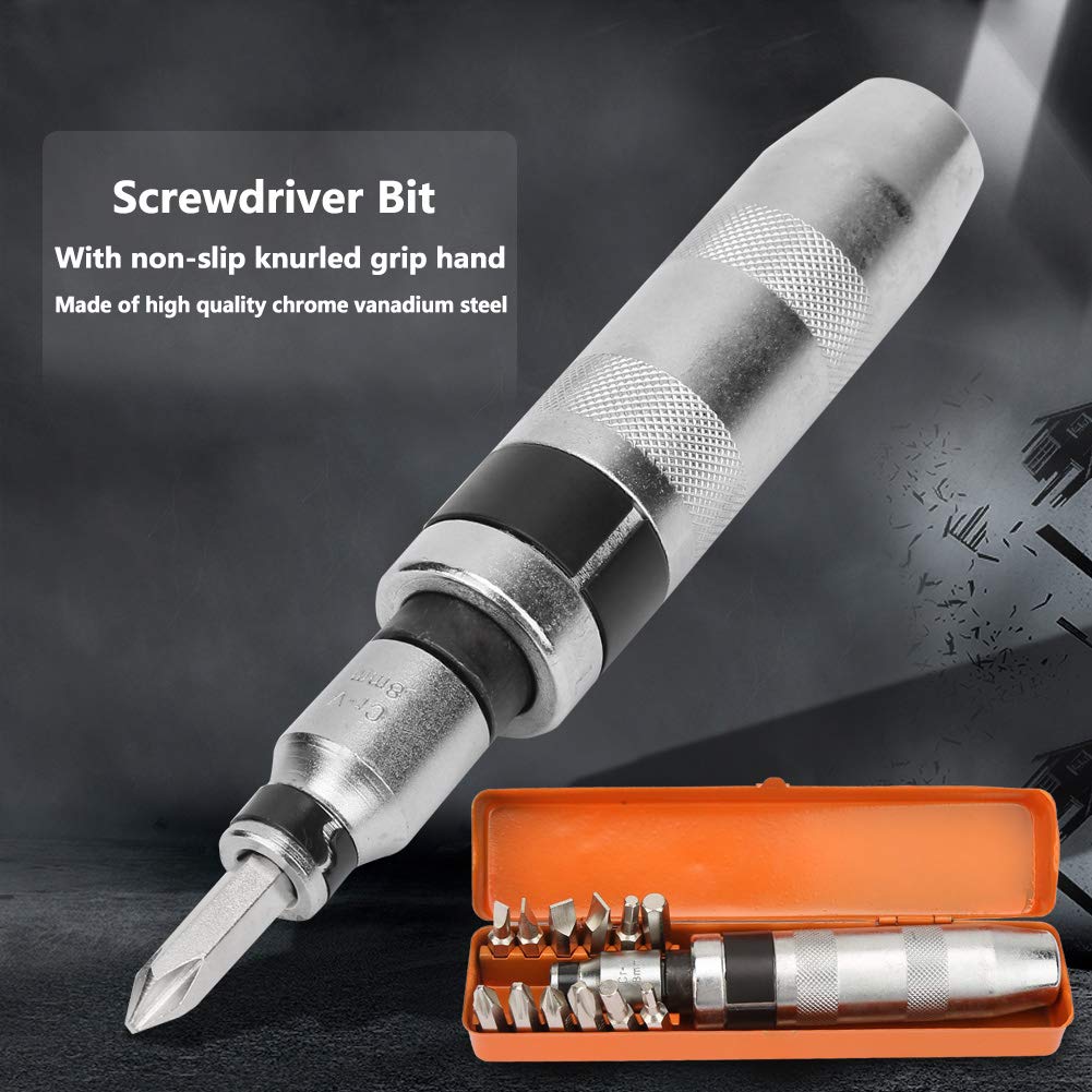 13-teiliger Schlagschrauber, Handschlagschrauber-Bitsatz aus legiertem Stahl, Rutschfester, manueller, umschaltbarer Schlagschrauber für die Autoreparatur