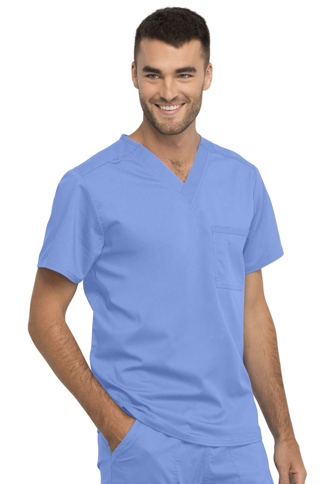 Cherokee Conjunto de uniforme médico unisex con cuello en V y pantalón cónico | Cintura ajustable con cordón, ajuste cómodo, diseño de fácil cuidado, hecho para cada turno