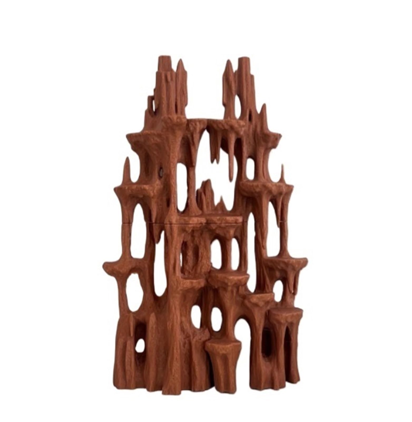 QuxetlRyz Aquarium Tunnel Decoration 3D Printed Aquarium Mountain View Stone Fish Tank Decoration Ornament Small Shrimp Play Hideout Rockery Landscape(Brown)