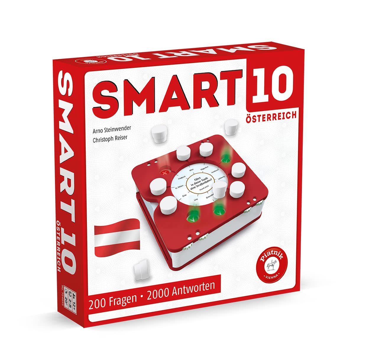 Piatnik PIA07248 Quizspiele, Smart 10 Österreich Weiß