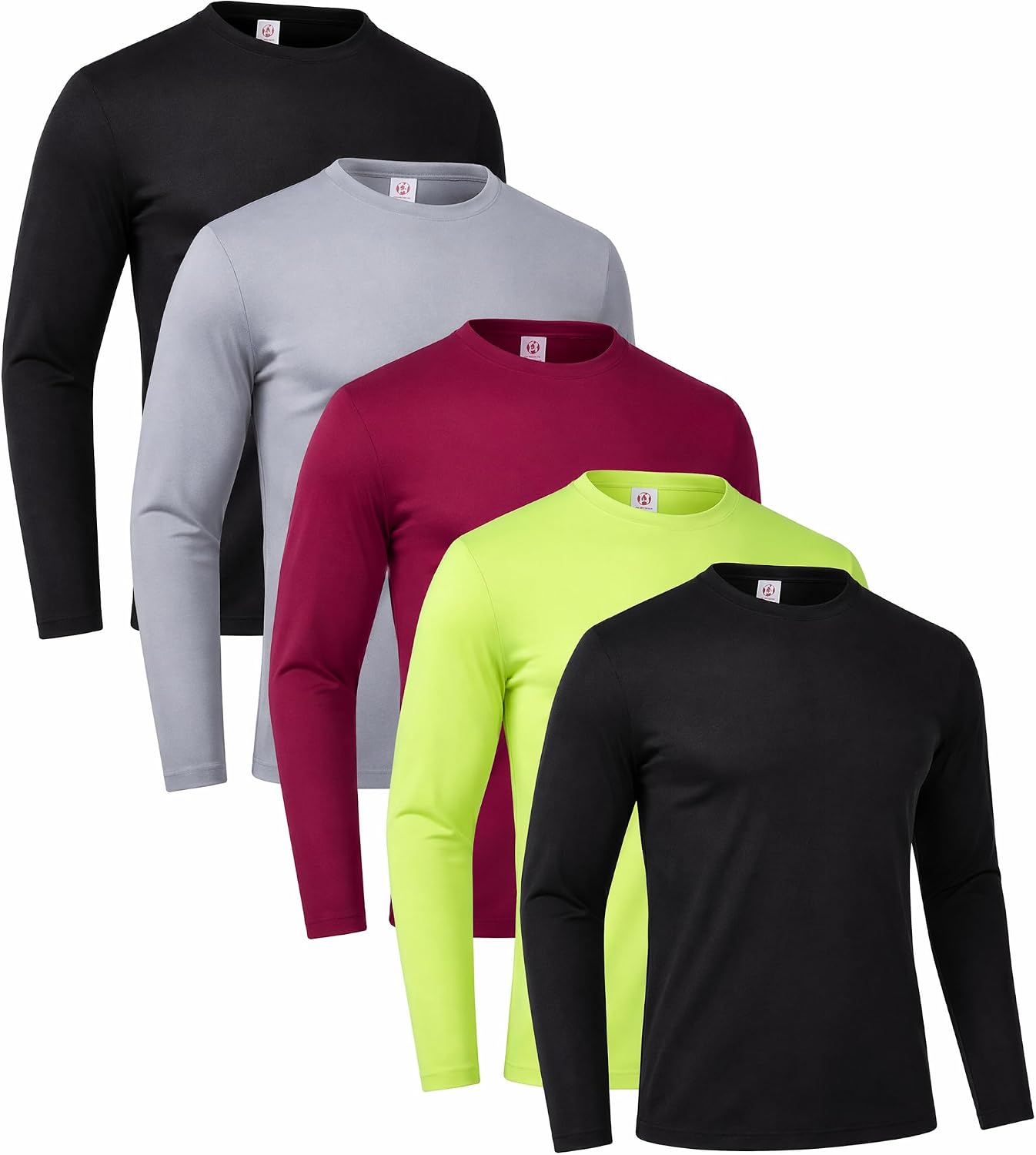 5-Pack Men's Long Sleeve Quick Dry Shirts