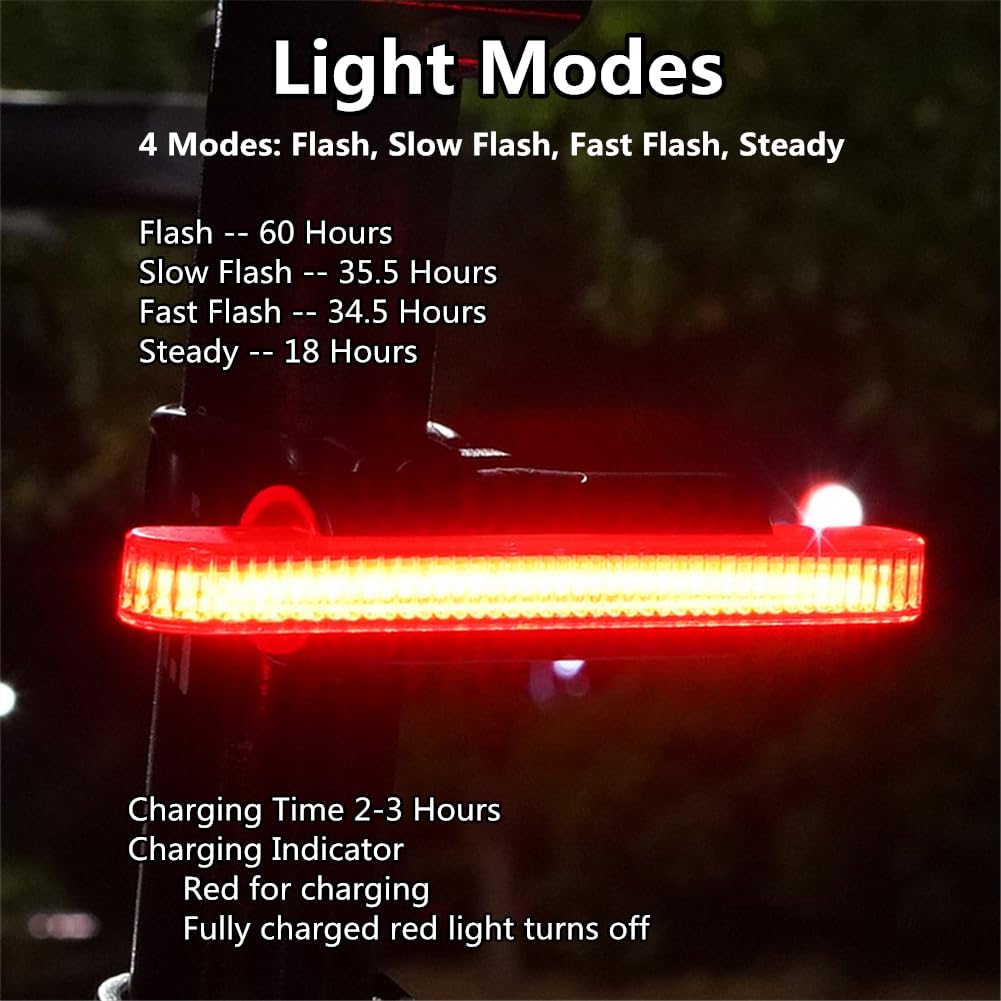 Feu Arriere Velo GOTOTOP Feu De Vélo Feu Arrière De Vélo USB Réglable Feu Arrière De Lampe Velo Arriere