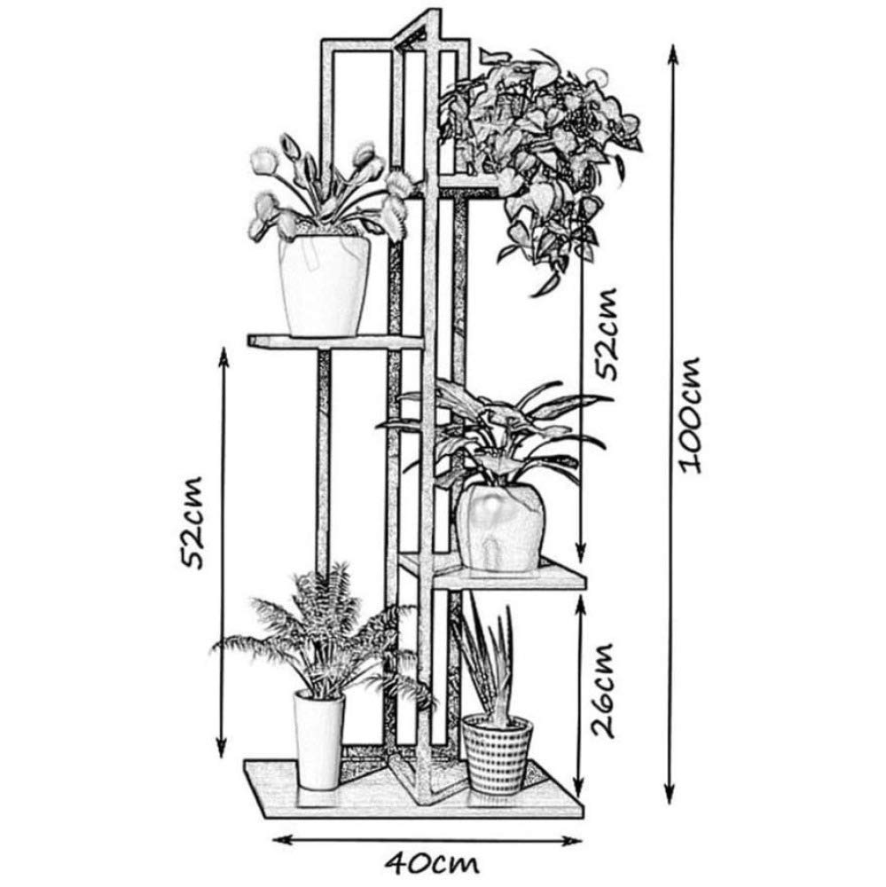 Supporto per Piante, portavasi per Fiori, scaffale per Fiori/portavasi in Legno per Interni/Esterni, Come scaffale portaoggetti per Fiori, Piante, scaffale in Metallo e Ferro per Giardino/pa