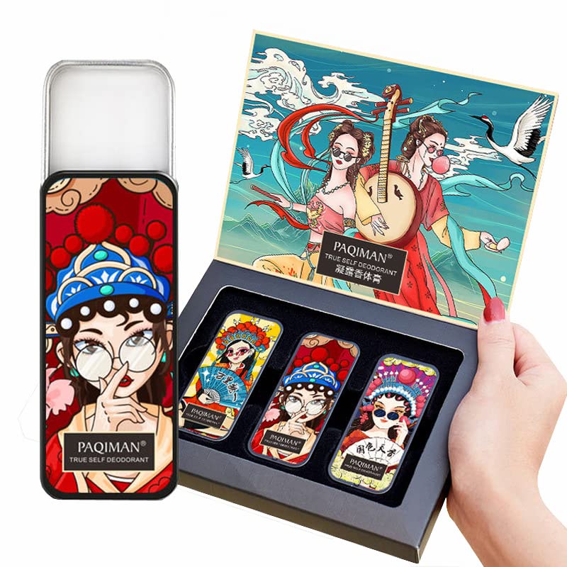 BYVUTE Solid Perfume Set, Scent Personal Fragrance All Natural Ancient Chinese Craftsmanship for Women Girls Man Travel Friendly with Jar Peking Opera Fashion Style