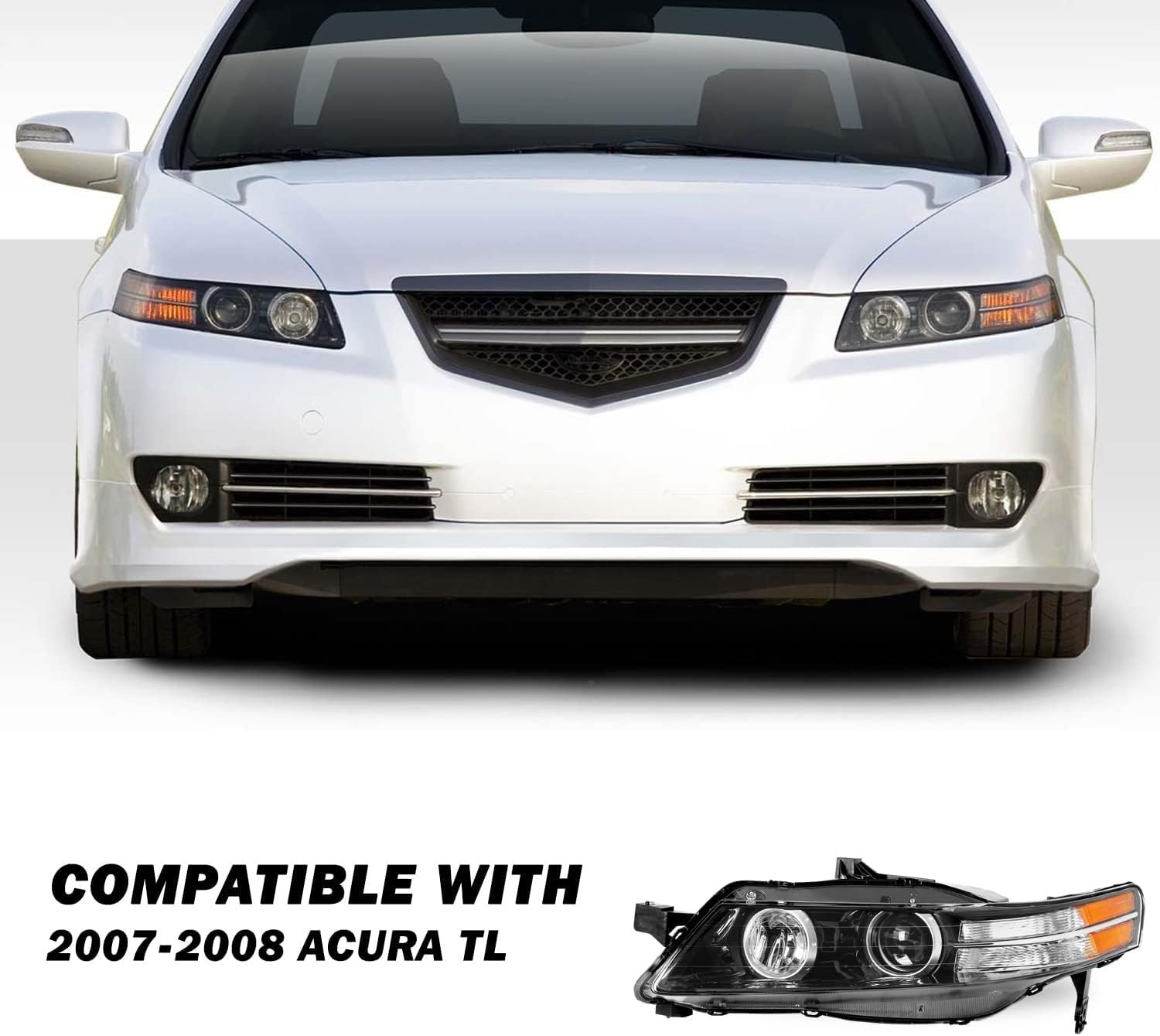 Headlightsdepot Headlight Set – 2007-2008 Acura TL Base/Navi – Pair – DOT/SAE