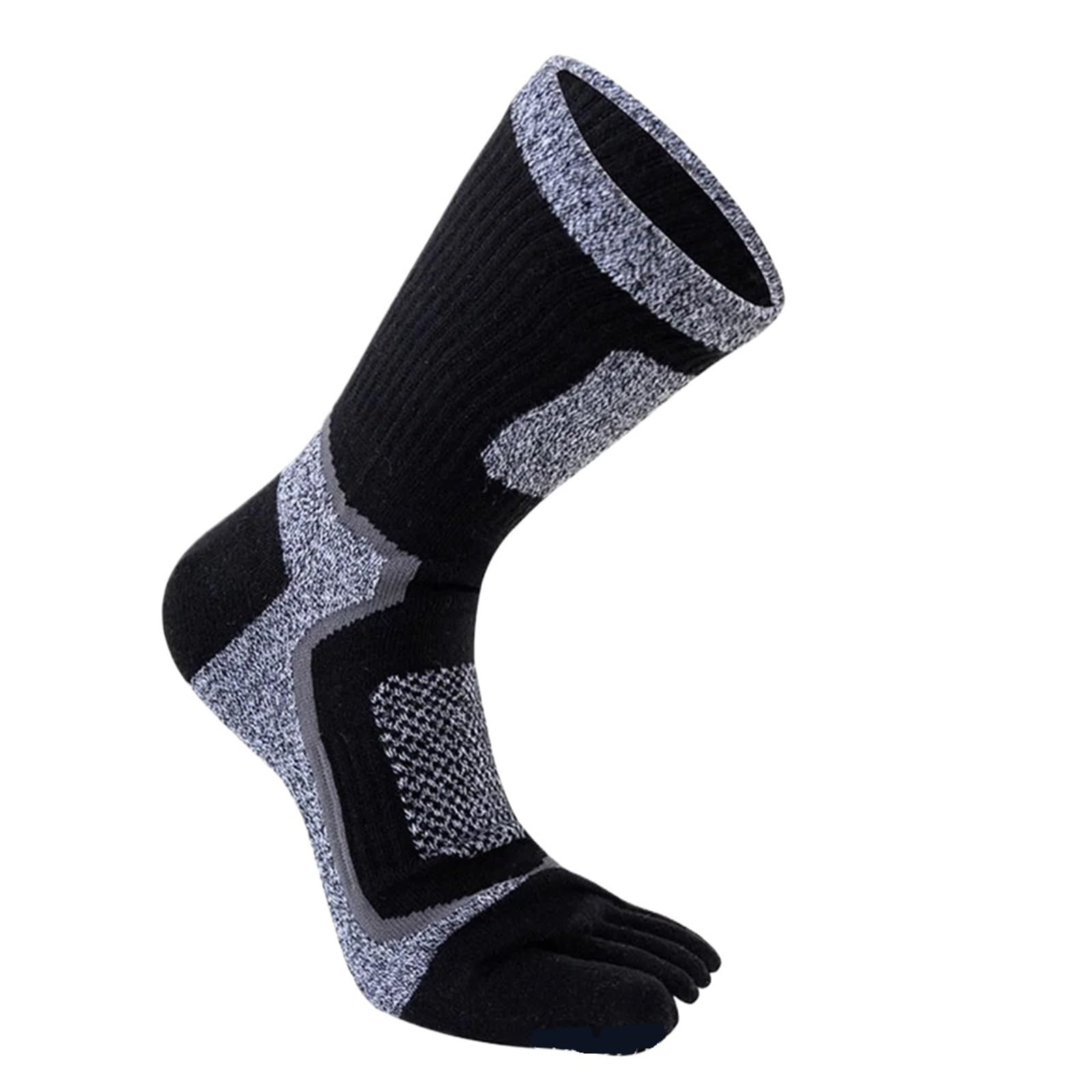 IRFHDCX Toe Socks 3 Pair Five Finger Socks Sport Cotton Stretch Breathable Athletic Men Crew With Toes(Black)