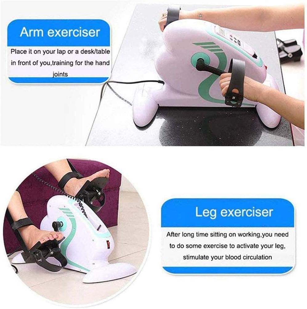 Pedal Exerciser Stationary Under Desk Exercise Bike, Leg/Arm Physical Therapy Home Hemiplegia Rehabilitation Training Bike Machine