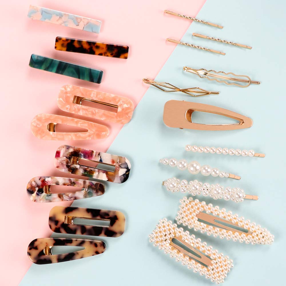 ginoya brothers Fashion Acrylic Hair Clips Non-Slip Large Barrettes Geometric Acrylic Resin Alligator Hair Clip Hair Pins Barrettes for Women Ladies Hair Accessories (Round 5 PCS) - Image 5 thumbnail