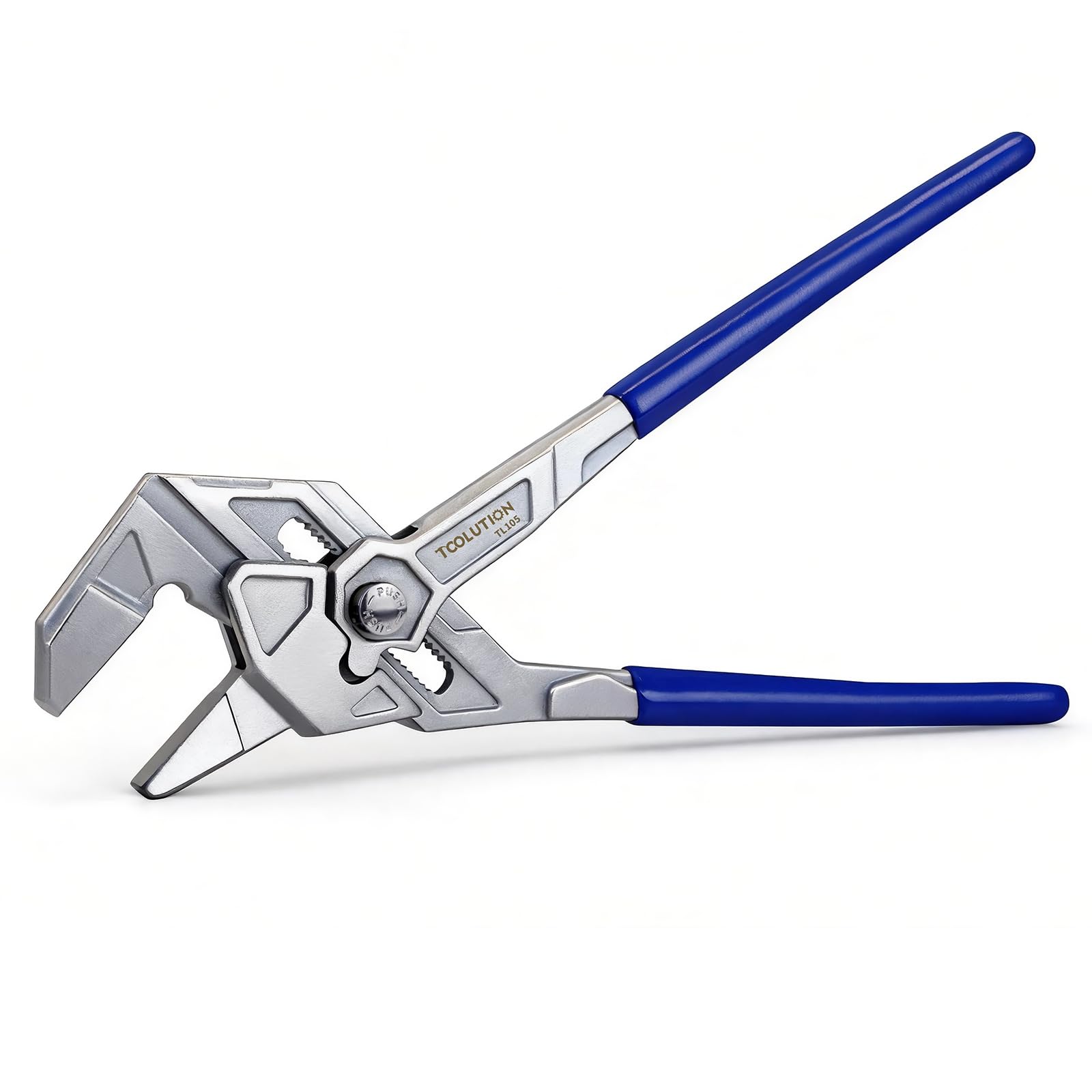 TOOLUTION Adjustable Pliers Wrench - 10 Inch Smooth Parallel Jaw Pliers for Under Sink Water Plumbers Pipe Nuts - Professional Grade Flat Jaw Pliers for Home Repair