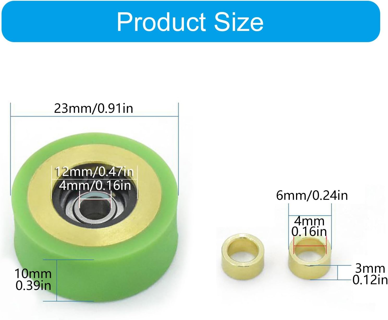 Tape Recorder Pinch Roller for Machine Smooth Operate Metal Wheel Belt Pulley 23x10mm Machine Pinch Roller