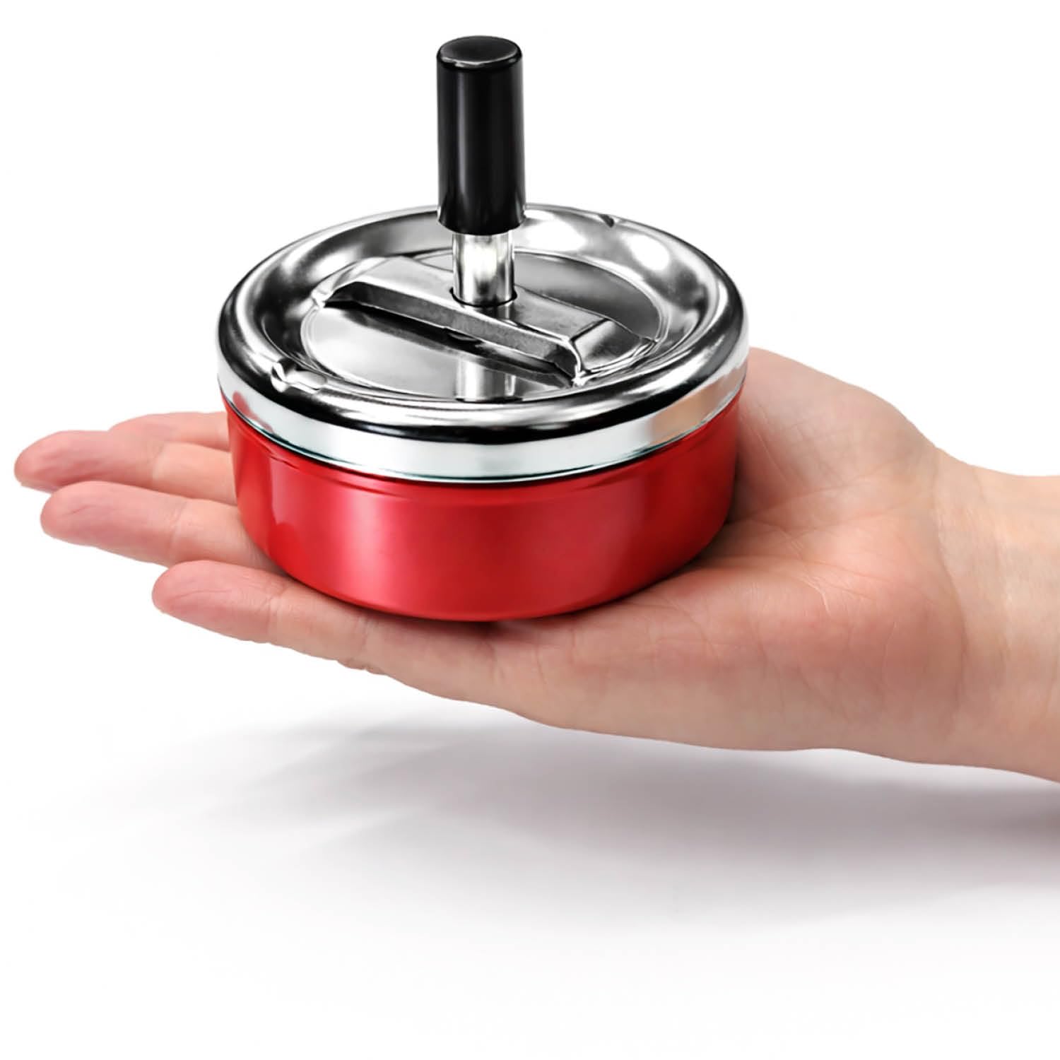 com-four® 2 popielniczki obrotowe metal Ø 9 cm, popielniczka z pokrywa | model ograniczajacy zapachy do uzytku wewnatrz i na zewnatrz