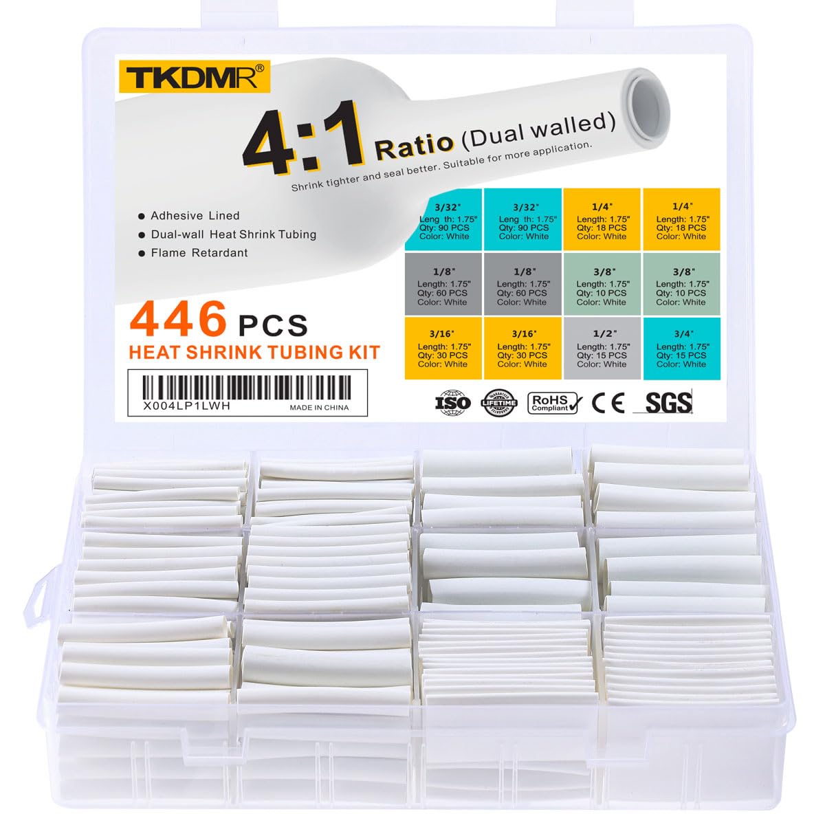 TKDMR Heat Shrink Tubing Kit - 446 Pcs -12