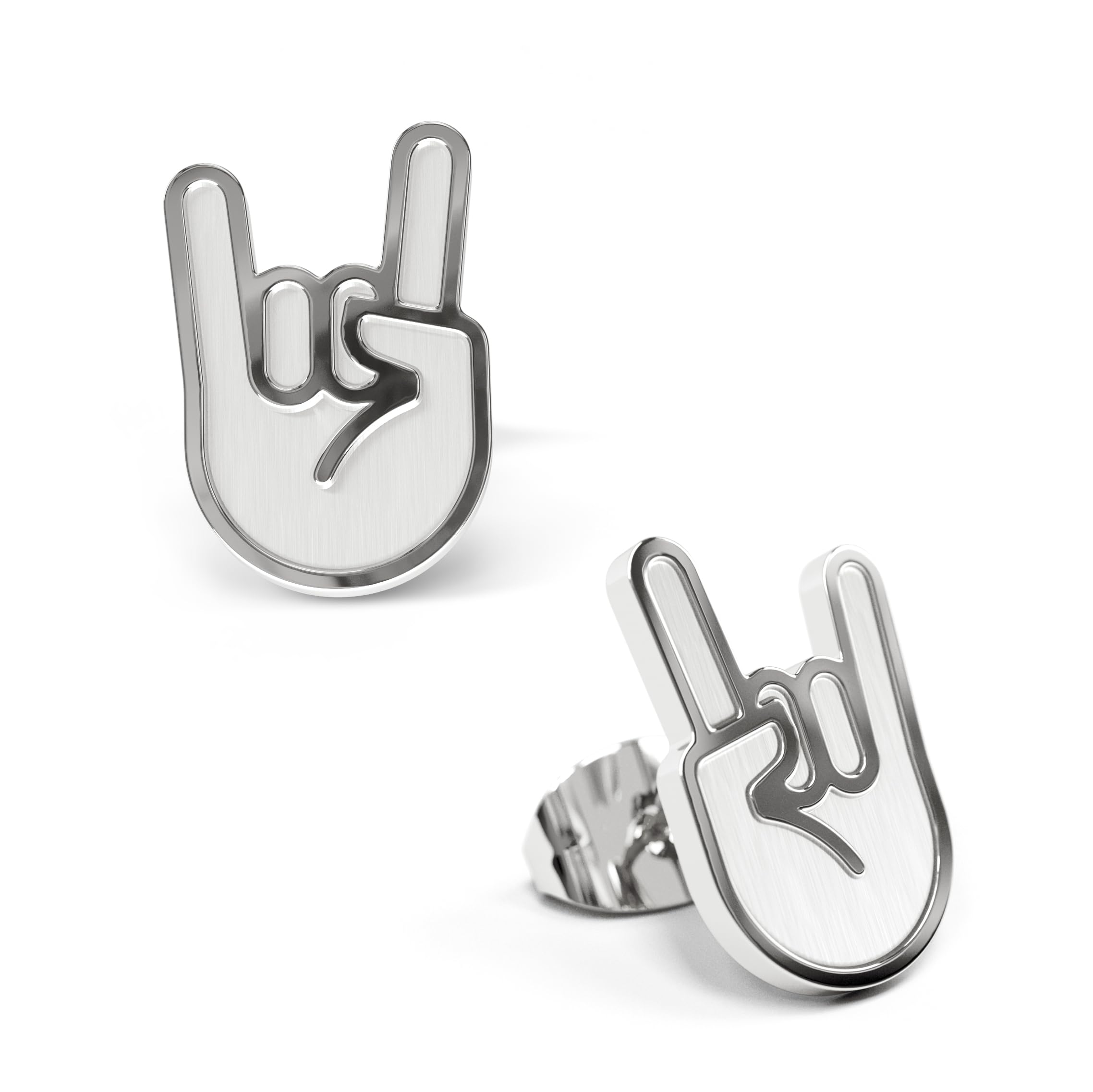 FYNGERS Ohrstecker – Handzeichen – Edelstahl oder vergoldet – unisex, allergikerfreundlich, mit Geschenkbox & Baumwollbeutel