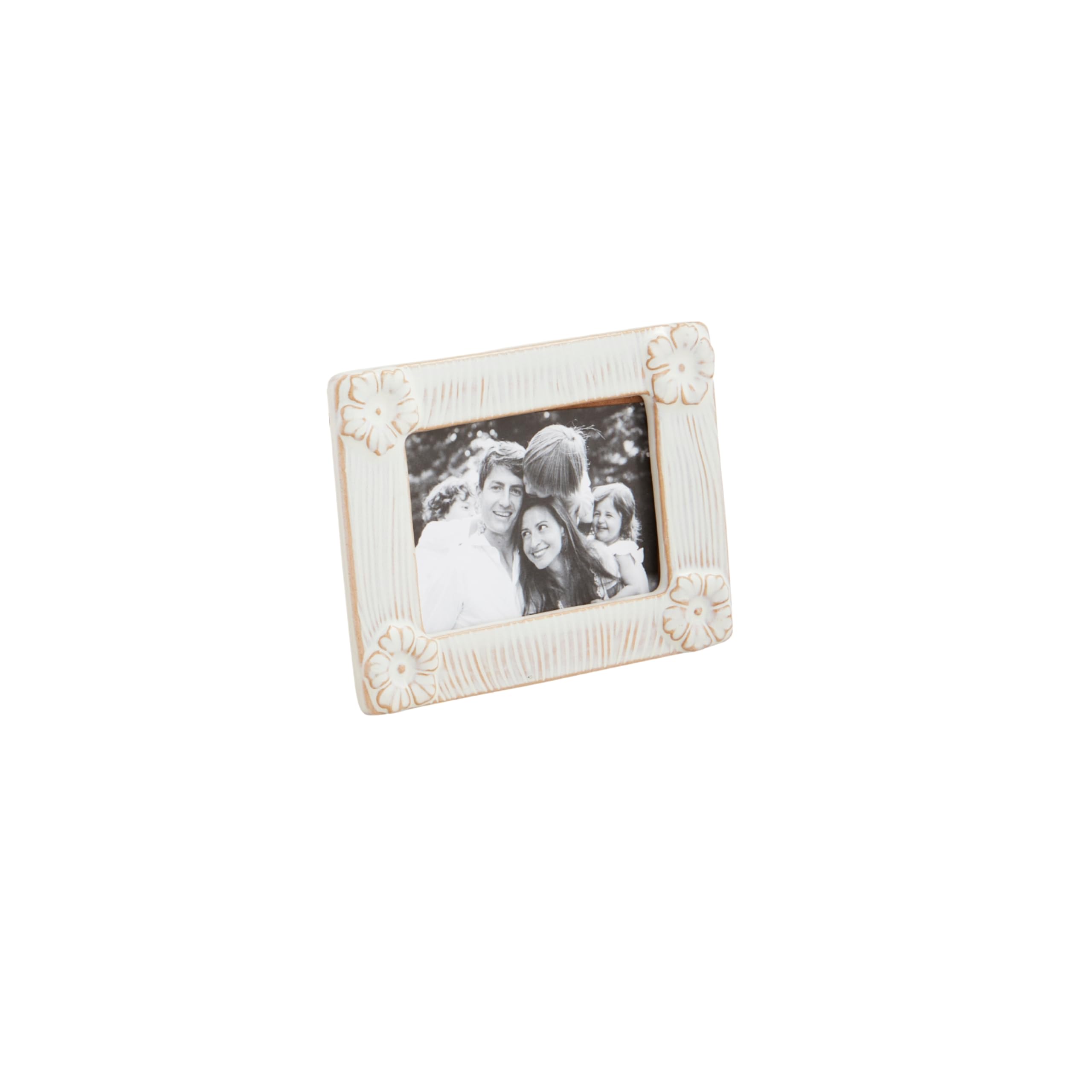 Mini cadre floral horizontal Mud Pie 14x10,8 cm moulures ciselées haut de gamme pour intérieur chic