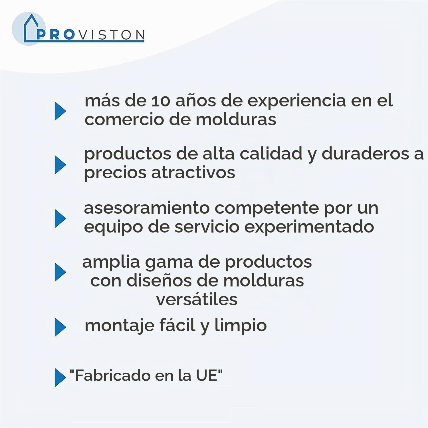 PROVISTON - Rodapié - Perfil redondeado - 10 x 100 x 2000 mm - MDF revestido - Blanco - Rodapié moderno - 10 metros