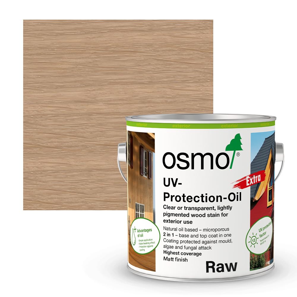 Osmo UV Protection Oil Extra, Exterior Tints Wood Finish (Raw 3044, Matt, 750ml) — image 1