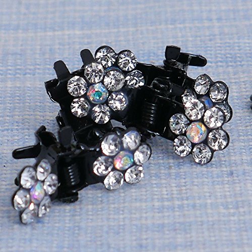 Utenew Small Hair Jaws Clips 24 Pieces Plastic And Crystal Black Hair Claws Pins Clamps, No-Slip Mini Jaw Clips For Girls/Women #TOP3