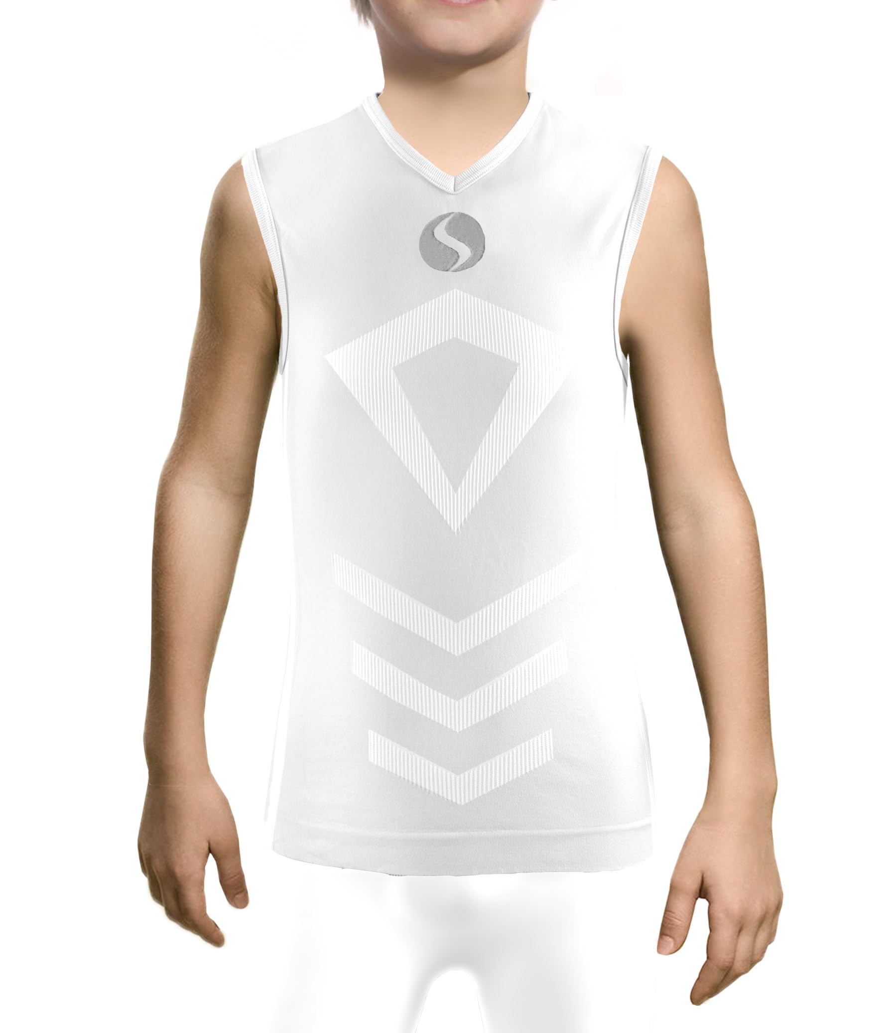 Sesto Senso Camiseta Térmica Sin Mangas para Niño Camiseta Deportiva con Cuello En V Camiseta Interior Sin Mangas