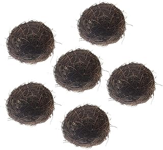 Yardwe 6pcs Simulation Rattan Bird's Nest Home Items Wedding Decoration Home Goods Home Decor Parrot Easter Egg Easter Home Decor Rattan Natural Bird's Nest Rattan Nest The Bird Bed Nest