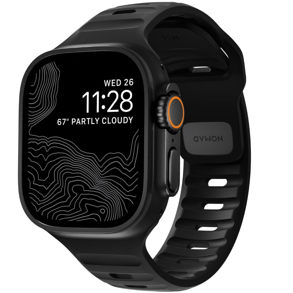 Sport Band V2 | Unisex, Sport Loop Watch Band | Fluororubber, Black, 22mm, 42/44/45/49mm, Waterproof