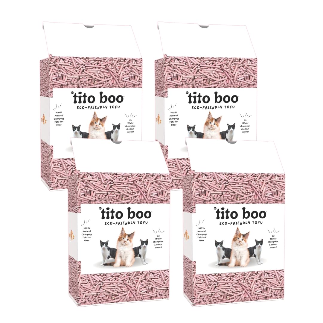 Tito Boo Tofu Cat Litter: Natural, Clumpable & Flushable Litter Solution for Odor-Free Homes & Happy Cats & Kittens (Pack of 04, Lavender) (B0CBWZDJD5) Amazon Price History, Amazon Price Tracker