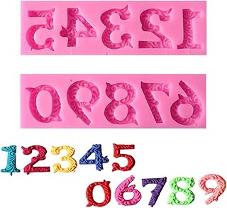 Silicone Number Mold,3D Number Mold for Cake Decoration 0-9 Silicone Cake Molds Chocolate Candy Fondant Mold for Anniversa...