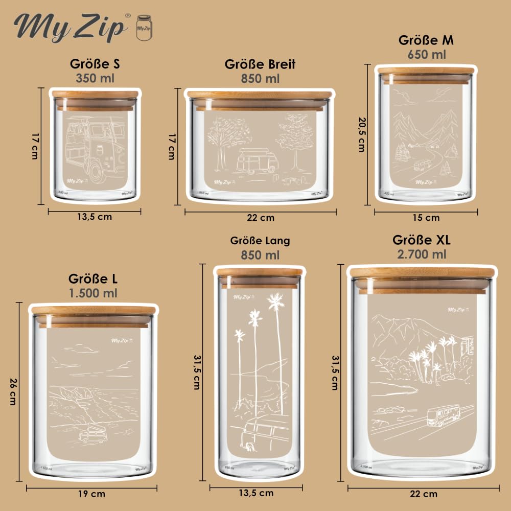 Original MyZip-Beutel Camping Edition – wiederverwendbare Aufbewahrungsbeutel mit exklusiven Campingmotiven – luftdicht, spülmaschinensicher & umweltfreundlich – ideal für Camping und unterwegs (12)