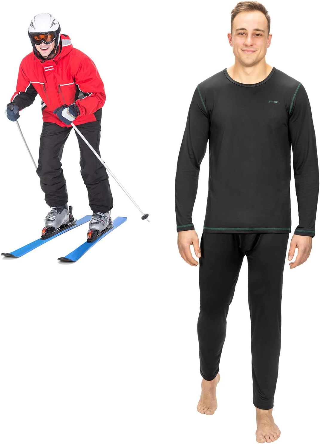 ThermeezThermal Underwear for Men (Thermal Long Johns) Sleeve Shirt & Pants Set, Base Layer w/Leggings Bottoms Ski/Extreme Cold…