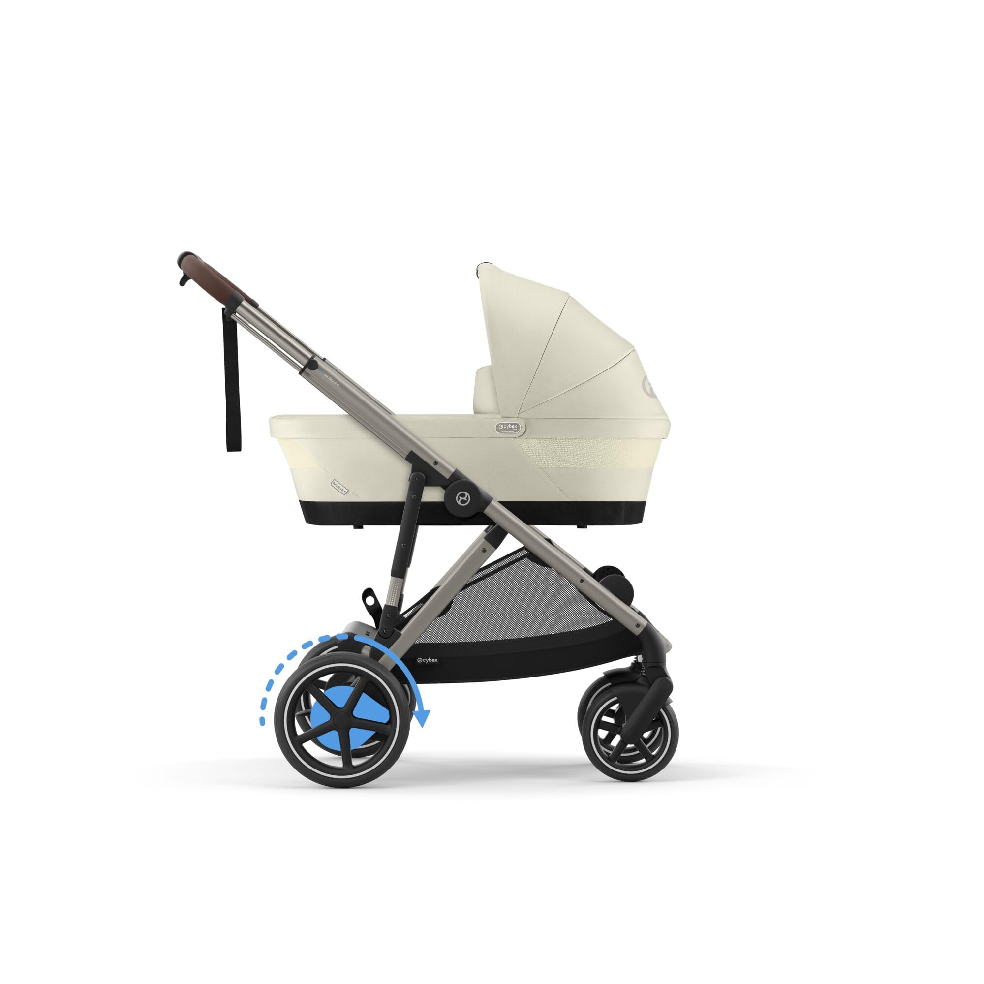 CYBEX Poussette Gold e-GAZELLE S, de la naissance à 4 ans, max. 22 kg, système tout-en-1 avec propulsion électrique, Beige coquillage
