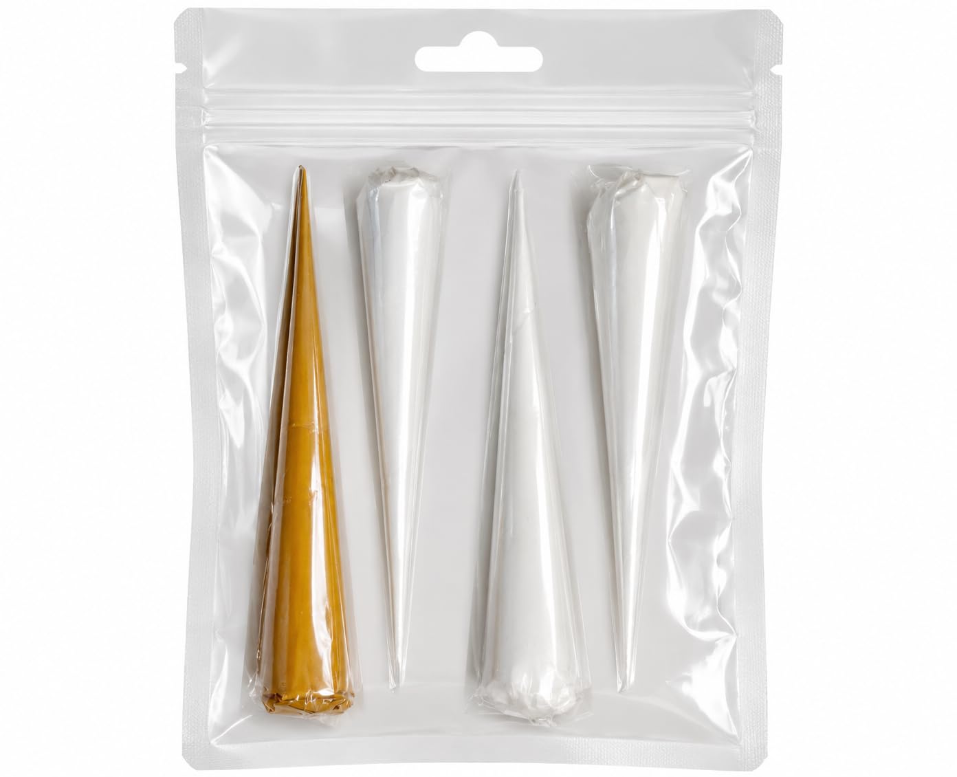 White & Golden Ceramic Cones for Arts & Crafts | Lippan Art | Mandana Art | Pottery | Liner | DIY Decorative Purposes Pack of Cone (White) (3pc WH+ 1Pc Golden)-image-9