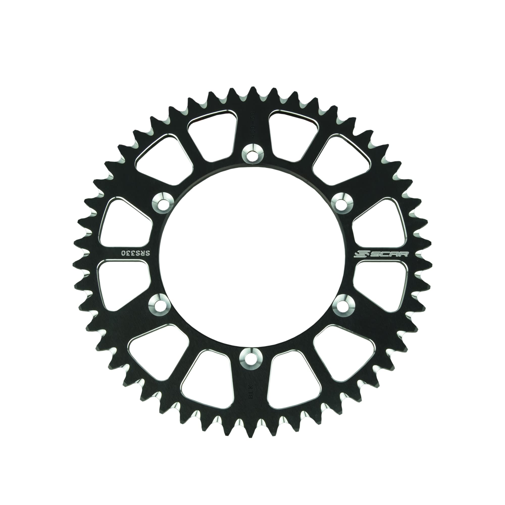 SCAR - Corona de aluminio de aluminio antibarro compatible con KTM 65 SX HUSQVARNA TC 65 GASGAS MC 65 25-26 - Negro - 48 dientes