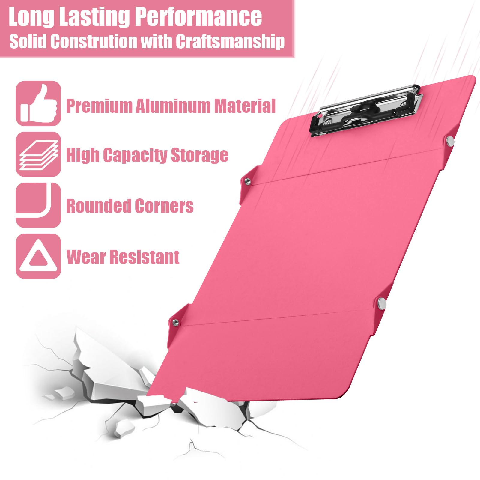 Snapklik.com : Foldable Aluminum Nursing Clipboard - 3 Layer, Pink ...