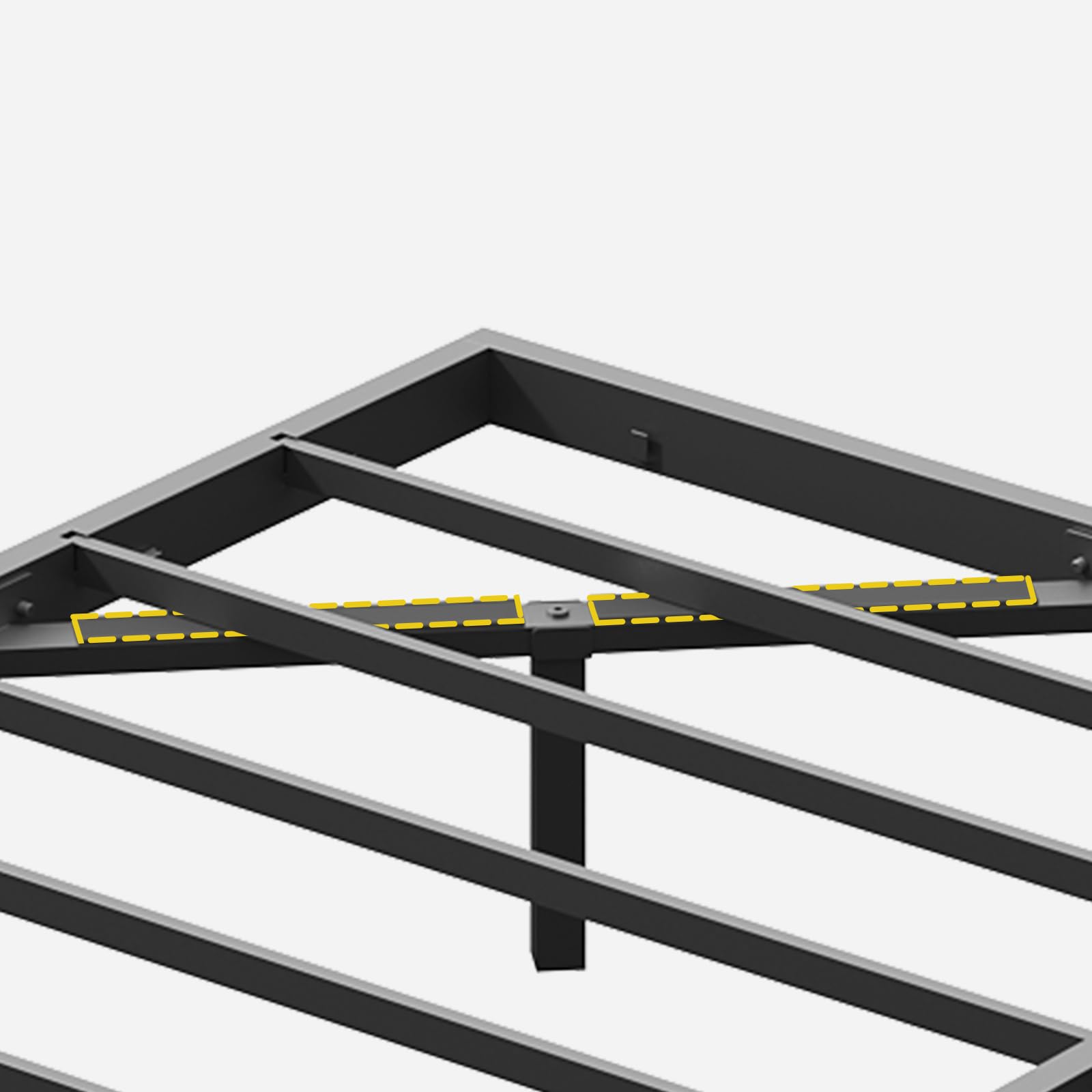 MAHANCRIS Marco de Cama de 160 x 200 cm con Base de Carga y Tiras LED, Marco de Cama de Metal Flotante, Cama Doble, para Dormitorio de Invitados, Color Negro ABFBK538UE01