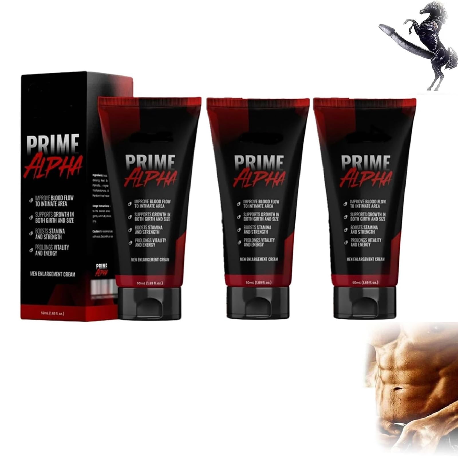 Prime Alpha Men Max Cream (3-Pack): Value Set of 2025 Advanced Male Vitality Formula