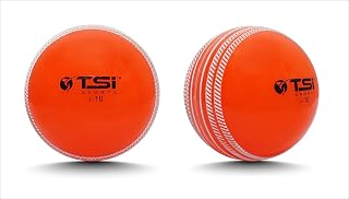 TSI Sports Synthetic Rubber i10 Practice Cricket Ball/Wind Balls (125-130 GMS) for - Indoor & Outdoor Street & Beach Cricket Orange Pack of 2