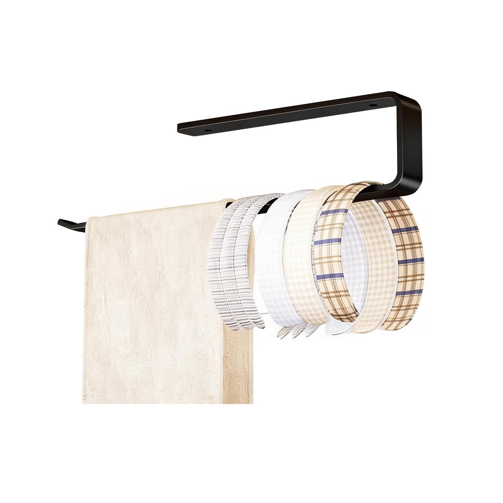 Portasciugamani da parete per bagno, sopra il WC, con barra per asciugamani, realizzato in alluminio spaziale, per soggiorno, bagno, guardaroba (colore 2, L, 53 cm)