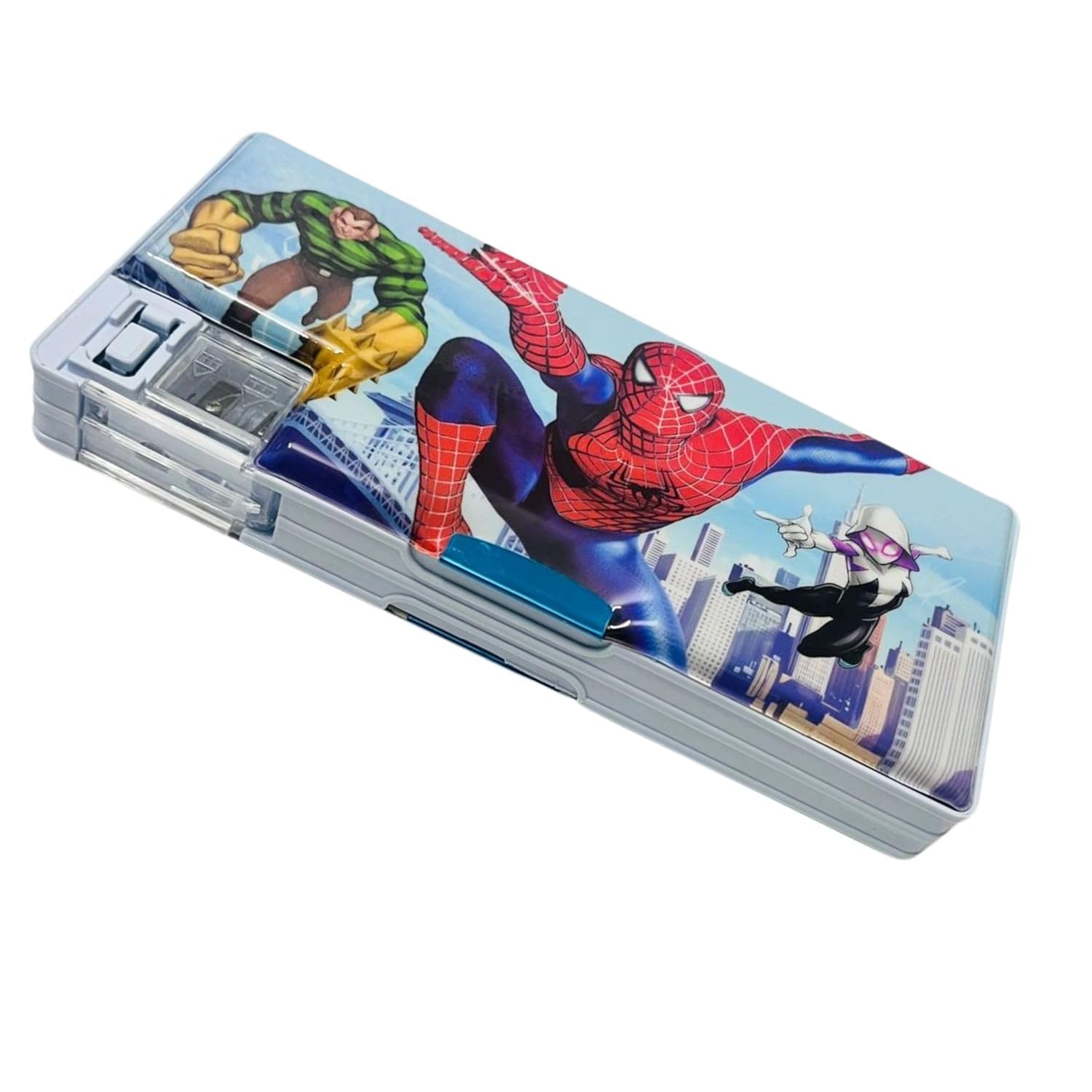 PULCHRIFY Magnetic Pencil Case with Sharpener Land Study lamp for Kids Spiderman Themed Luxury Compass Stationary Organizer Box for Kids - Blue (B0DFTYKFNP) Amazon Price History, Amazon Price Tracker