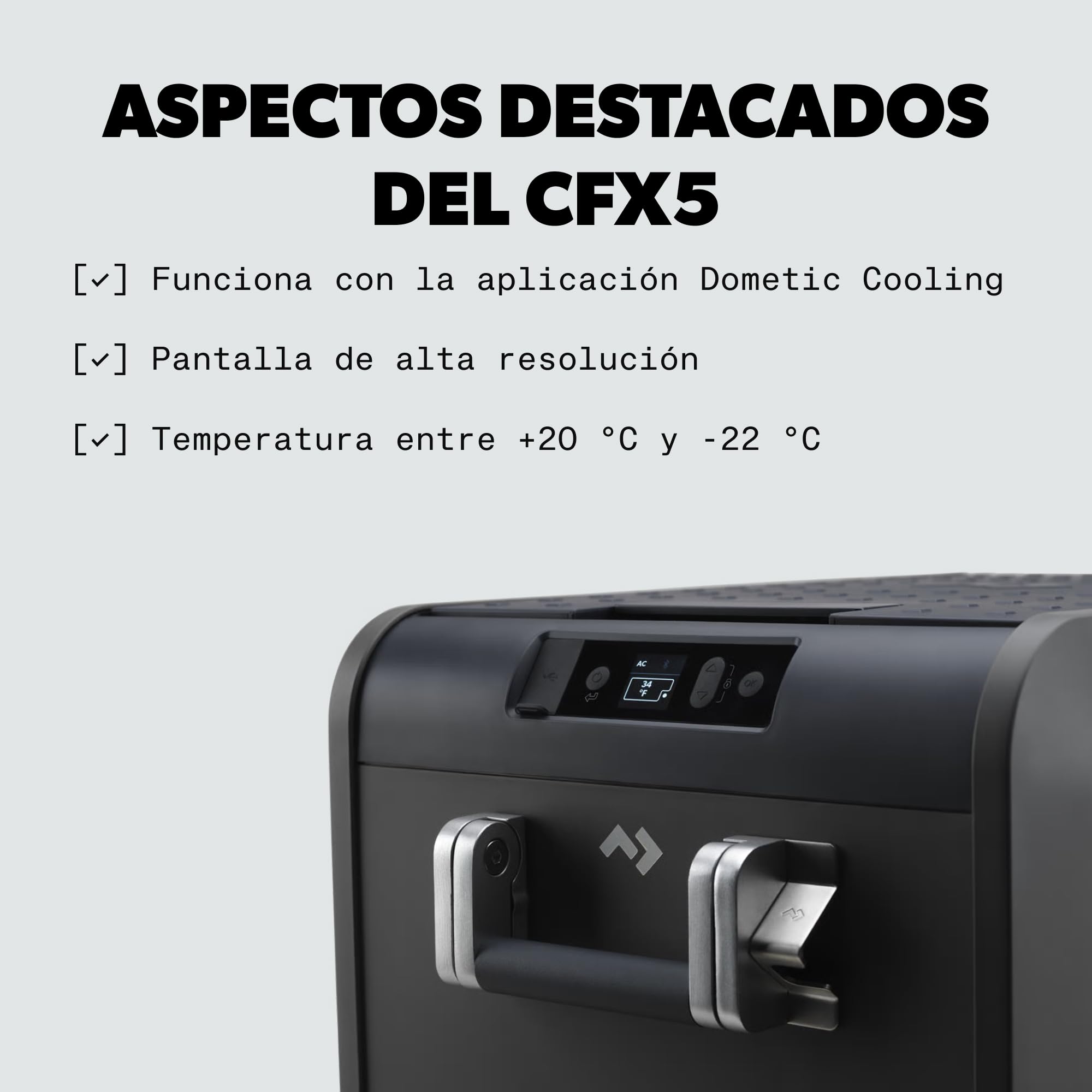 Dometic CFX5 35 - Nevera Portátil con Compresor 36L - 12V/24V, 110-240V - Nevera Pequeña Eléctrica para Coche, Playa - Mini Frigorífico, Refrigerador