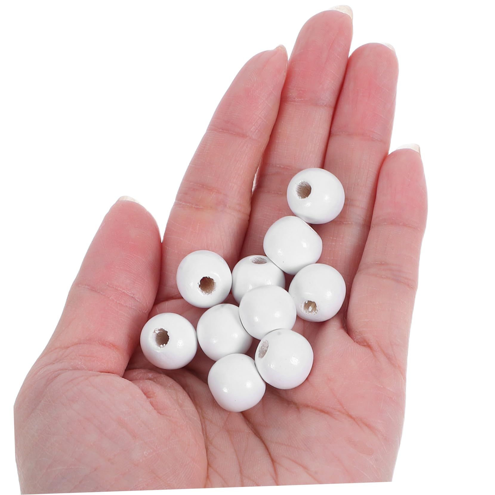 Anneome 600 Piezas Cuentas de Madera Redondas Perforación Espaciadoras Sin Acabado para Manualidades Joyería Pulseras Decoración Hogar