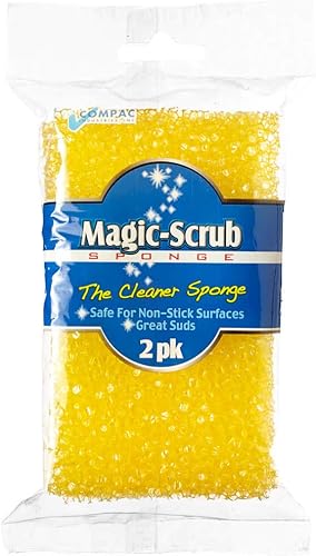 COMPAC HOME Magic Scrub - Almohadillas para fregar antiarañazos y limpiar platos, ollas, sartenes, 2 unidades