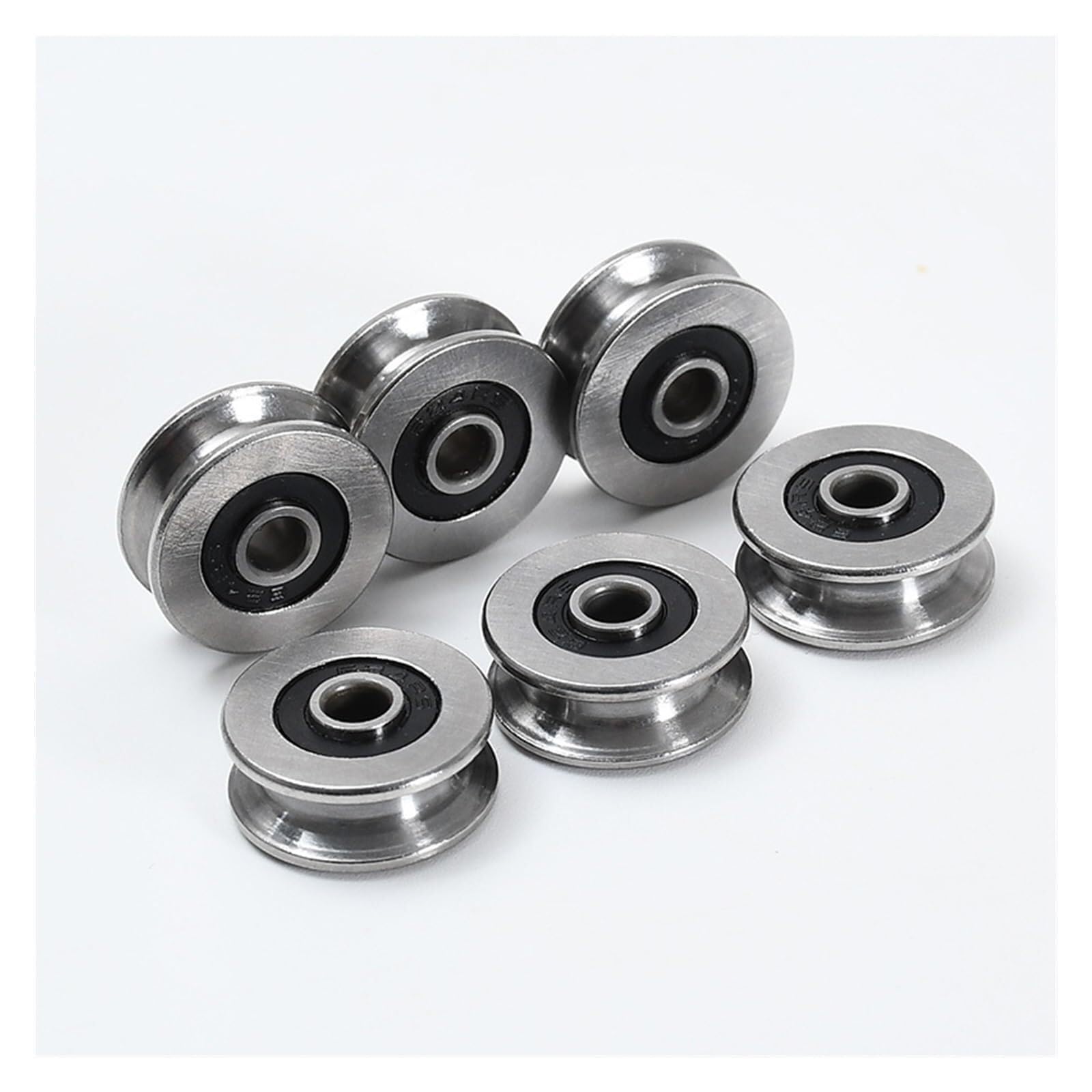 Roulements, Bague extérieure U624-2RS V1804 avec roulement à rainure en U, 6 pièces, 4x18x8/7mm, poulie de guidage de Type U/V, roulements à rainure en U