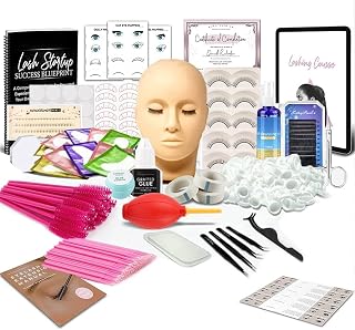 Wimpernverlängerung set, TwoWin Professionelles Eyelash Extension Kit, Komplettes Trainingsset mit Mannequin-Kopf, Übungsk...