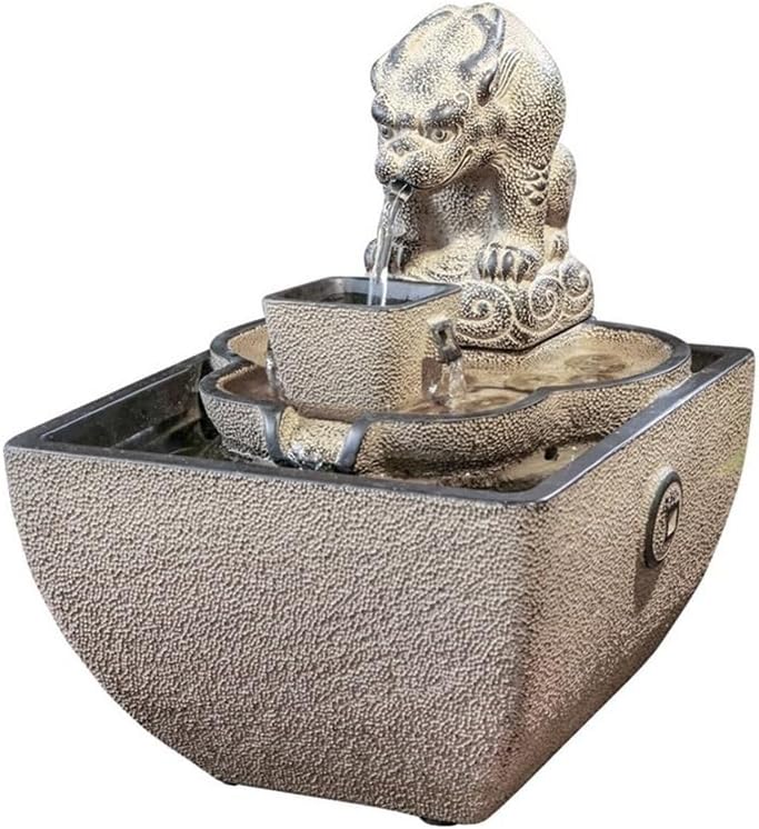Desktop Fountain, Chinese Style Tabletop Relaxation Fountain with Flowing Water Feature for Office Reception Decor