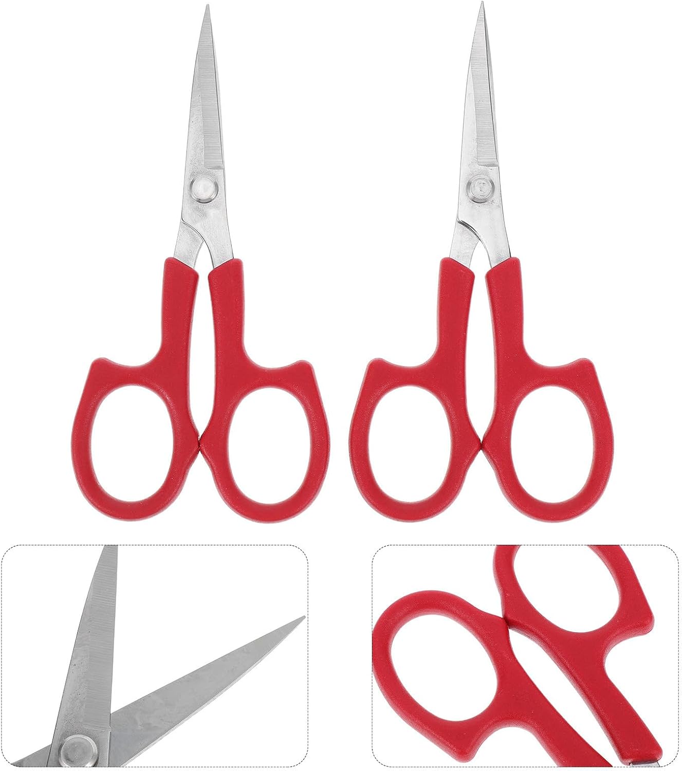2pcs Stainless Steel Curved and Straight Eyebrow Scissors Multifunction Facial Hair Trimmer Beauty Grooming Tools for Women and Men