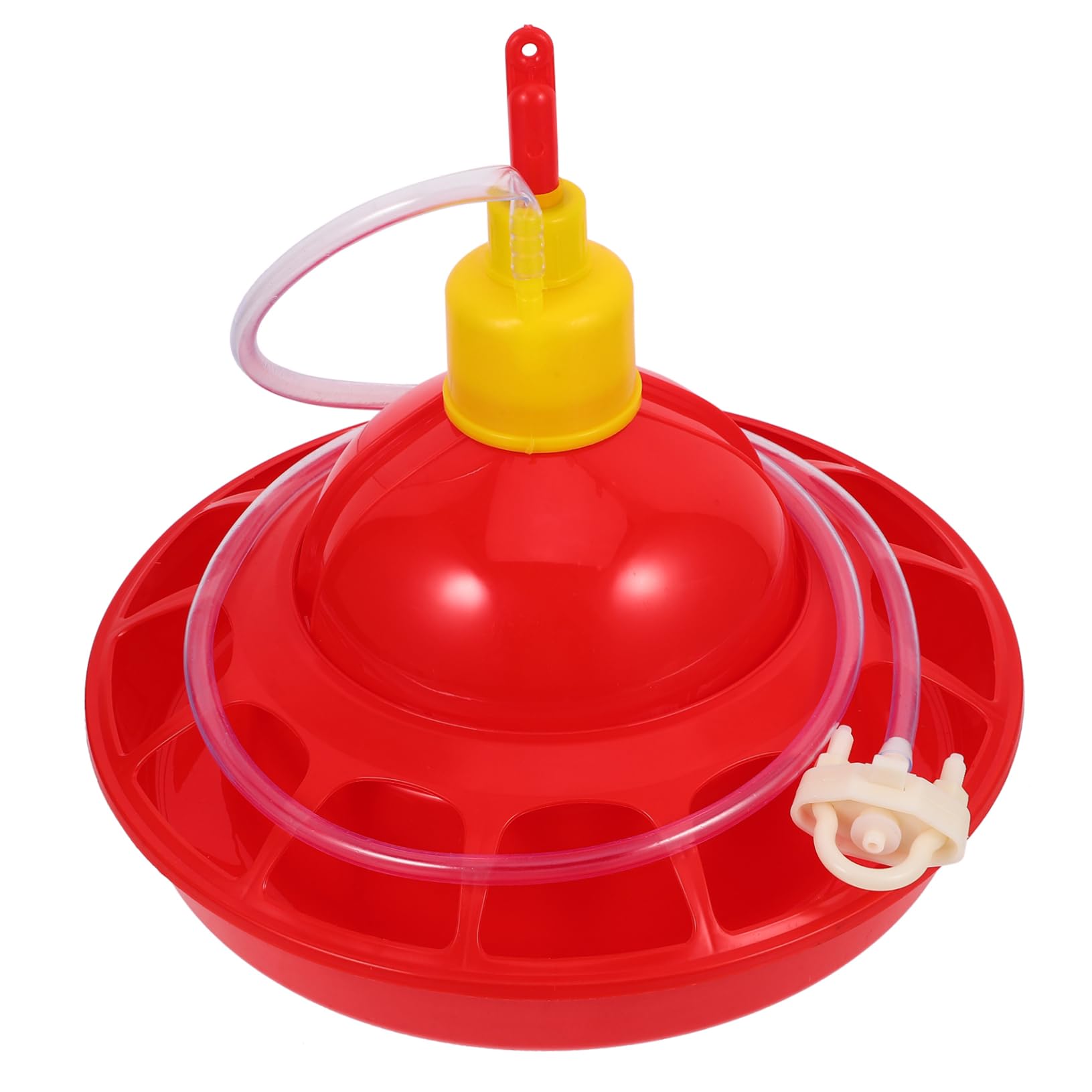 Toyvian Abbeveratoio Automatico per Pollame e Pappagalli in Pp Rosso Design Unico, Materiale Stabile e Facile da Pulire, per Negozi di Animali e Zoo