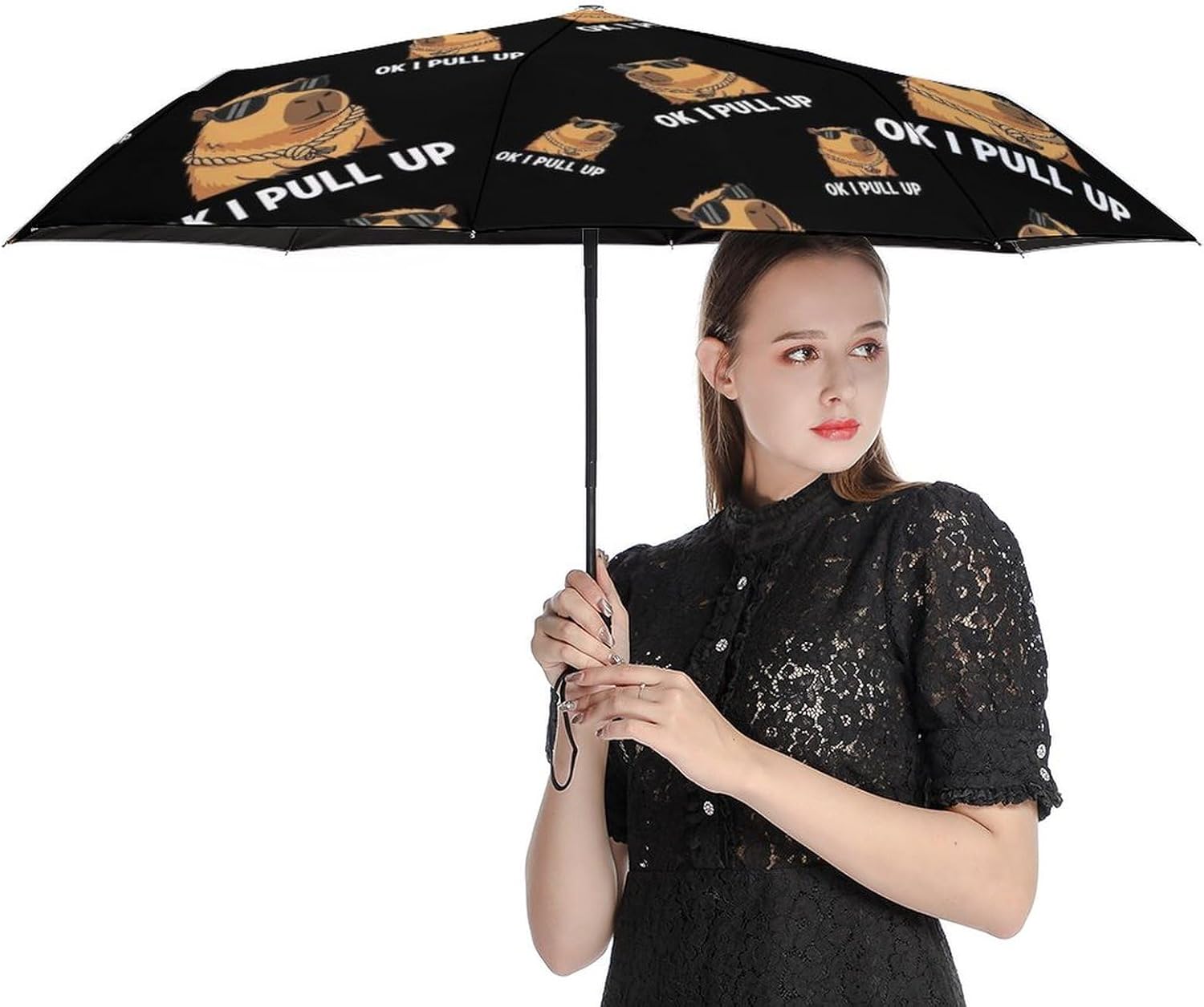 Sun Protection Umbrella Auto Open Close, 3 Fold Umbrellas with Storage Bag for Rain, Wind, Outdoor Essentials
