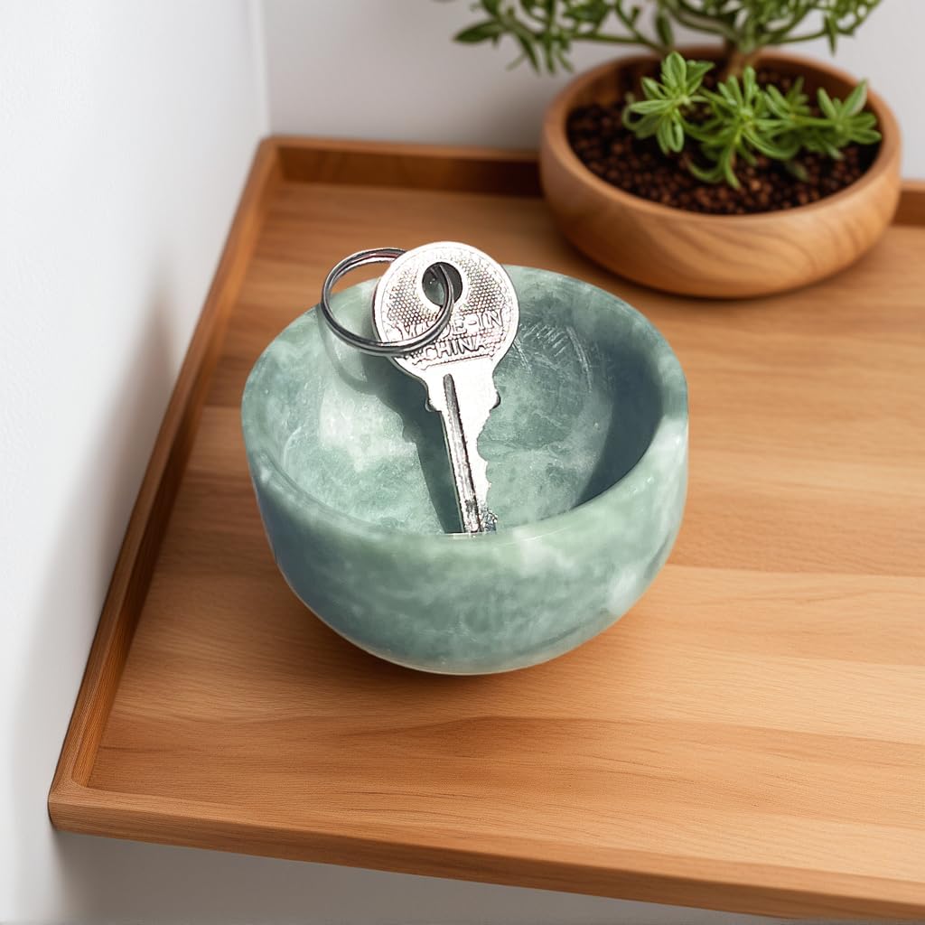 BAOHEN Jewelry Bowl Dish, Small Ring & Key Bowl for Jade Stone, Entry Table/Nightstand/Home/Desk Decor, Cute Elegant Engagement Gifts for Women & Friends - Image 3