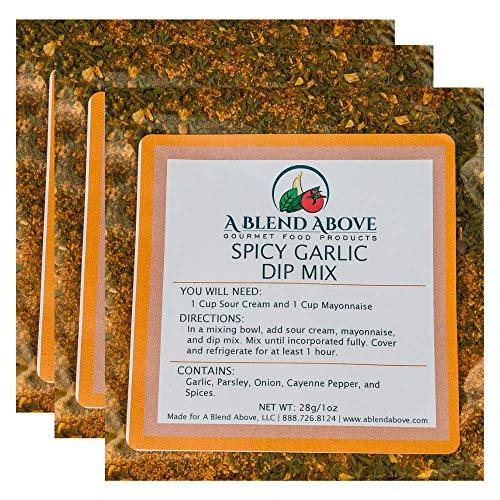 A Blend Above Spicy Garlic Dip Mix for Gourmet Appetizers for Parties, 1