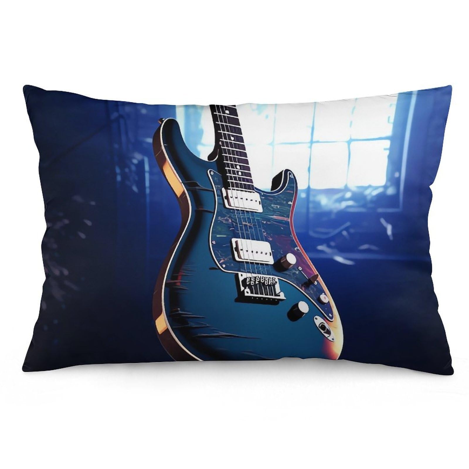 NTVOWPZO 2 Pack Decoration Throw Pillow Covers 16 "x24 Pillowcases Covers Blue Guitar Pillowcases Modern Farmhouse Home Decor Sofa Cushions Covers for Couch Bed Living Room