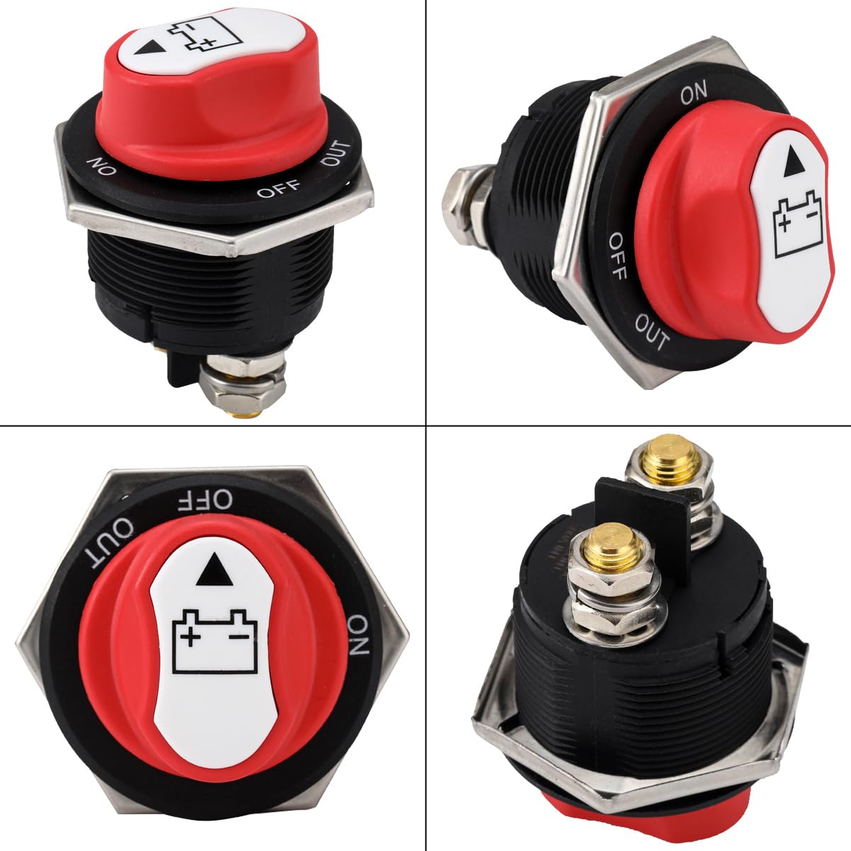 Greluma 1 PC Interruttore staccabatteria per auto da 200 A,interruttore isolatore principale per batteria da 12V-24V,interruttori ON-OFF per batteria per barche marine,caravan,veicoli,moto,autobus